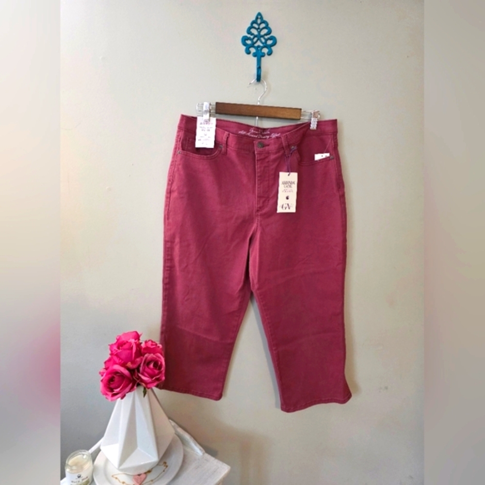 Gloria Vanderbilt Amanda Dusty Rose Pink Capri Size 14 (NWT)